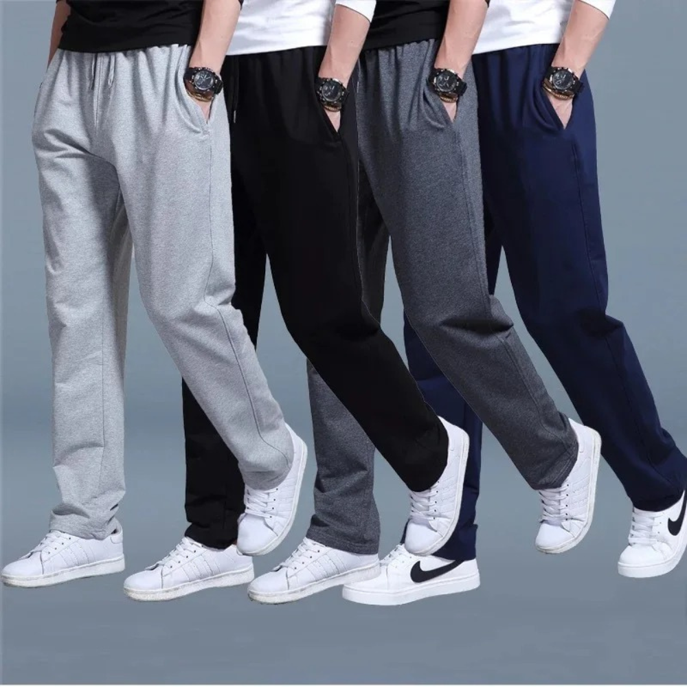 Mäns Joggingbyxor Bred Passform Avslappnad Stil 4