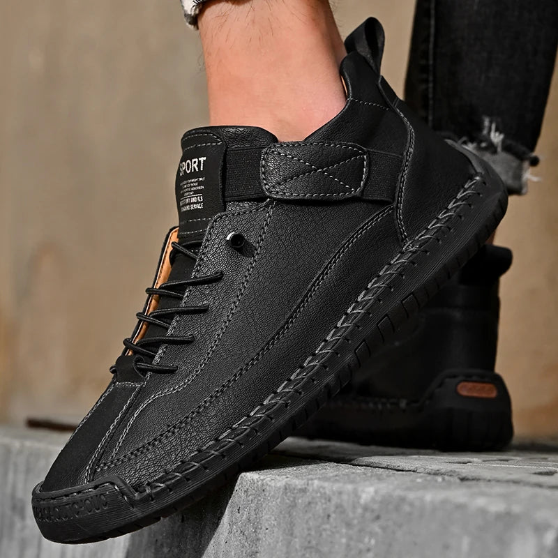 Mäns Läder Loafers Casual Stil 4