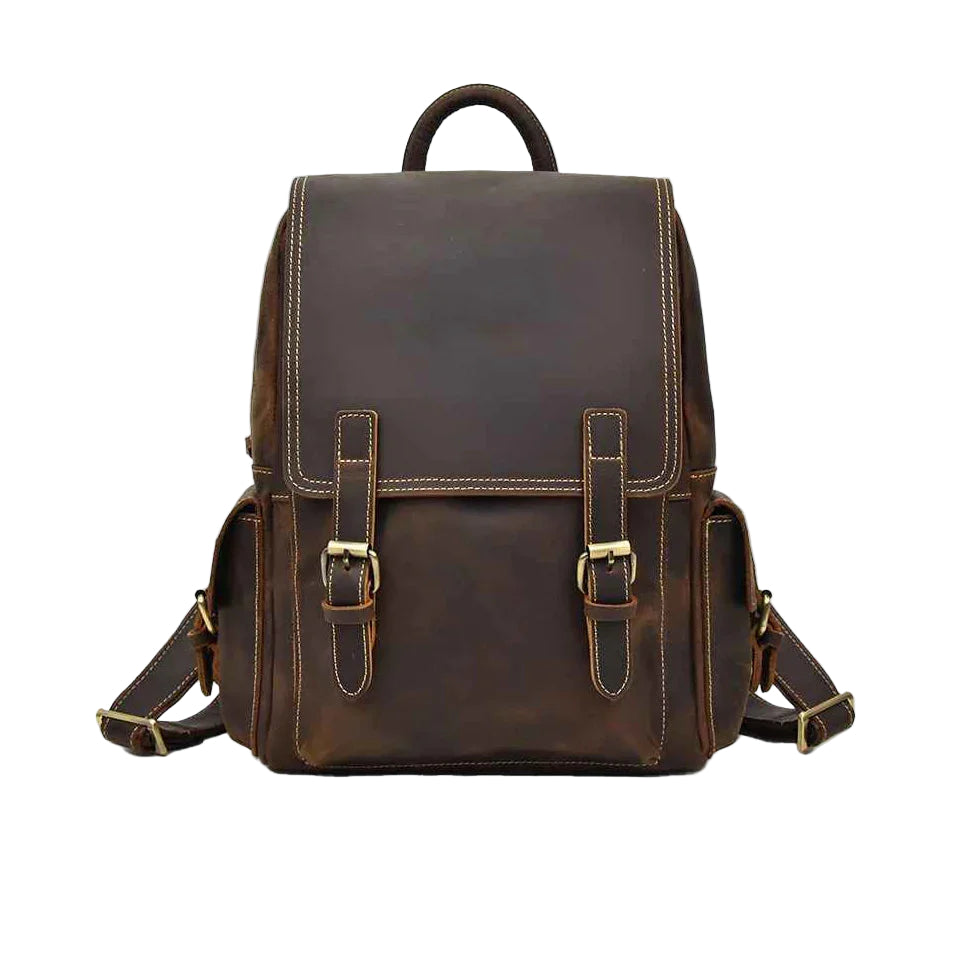 Mäns Läderryggsäck Klassisk Stil 0