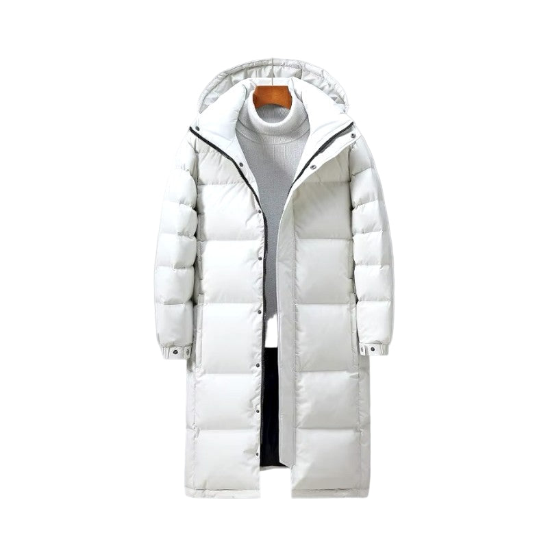 Mäns Lång Vinterkappa Puffer Parka Stilfull Design 0
