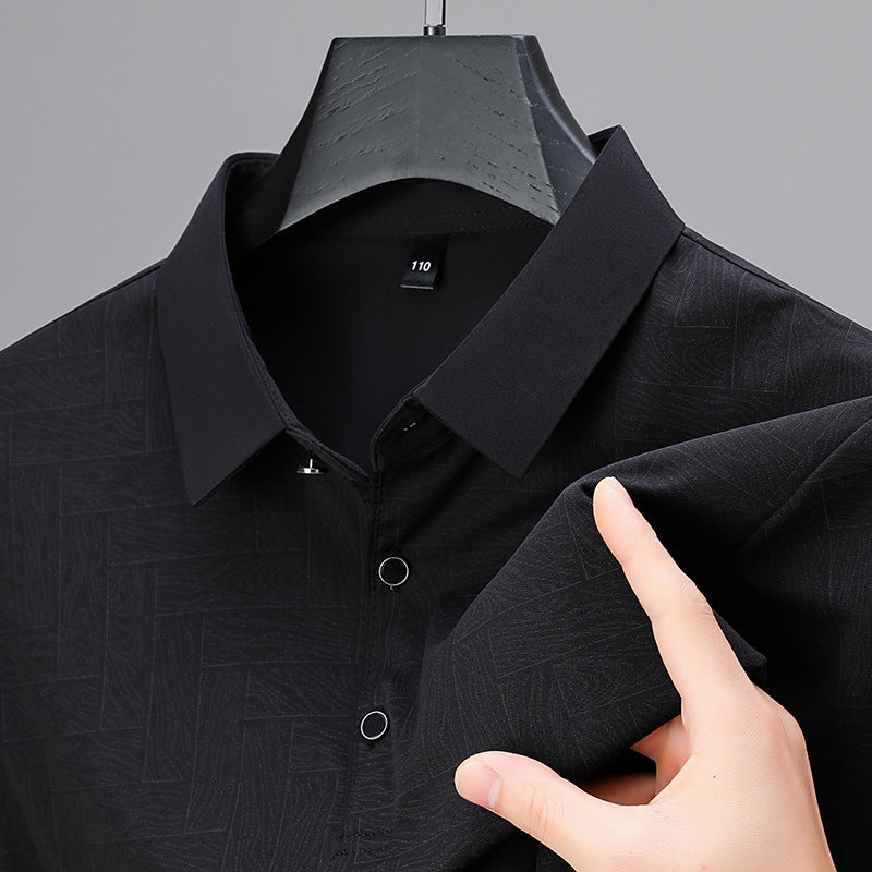 Mäns Pikétröja med Geometriskt Mönster 1