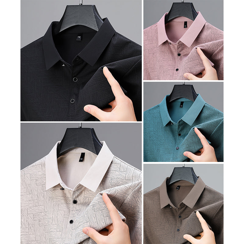 Mäns Pikétröja med Geometriskt Mönster 5