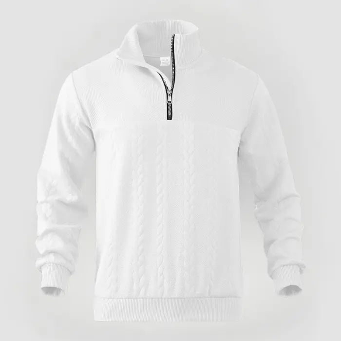 Mäns Quarter Zip Tröja Klassisk Stil 7