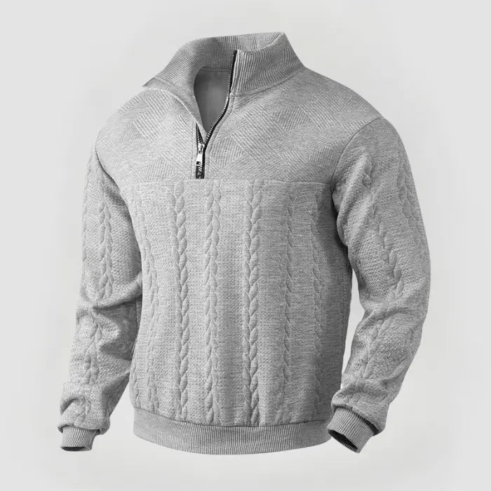 Mäns Quarter Zip Tröja Klassisk Stil 8