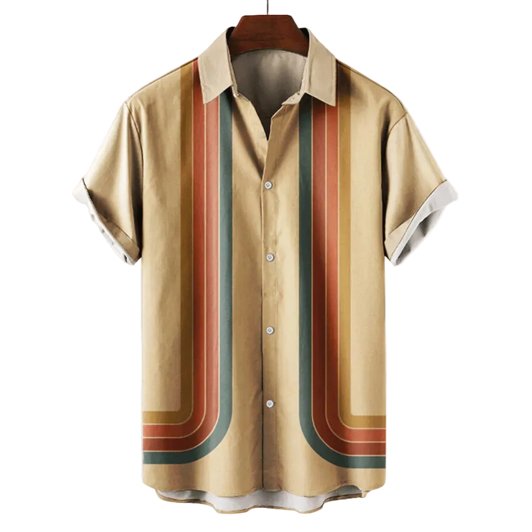 Mäns Retro Sommarskjorta 0