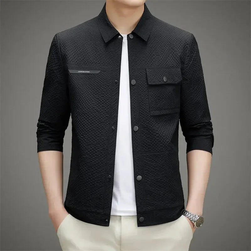 Mäns Skjortajacka med Bröstficka 2