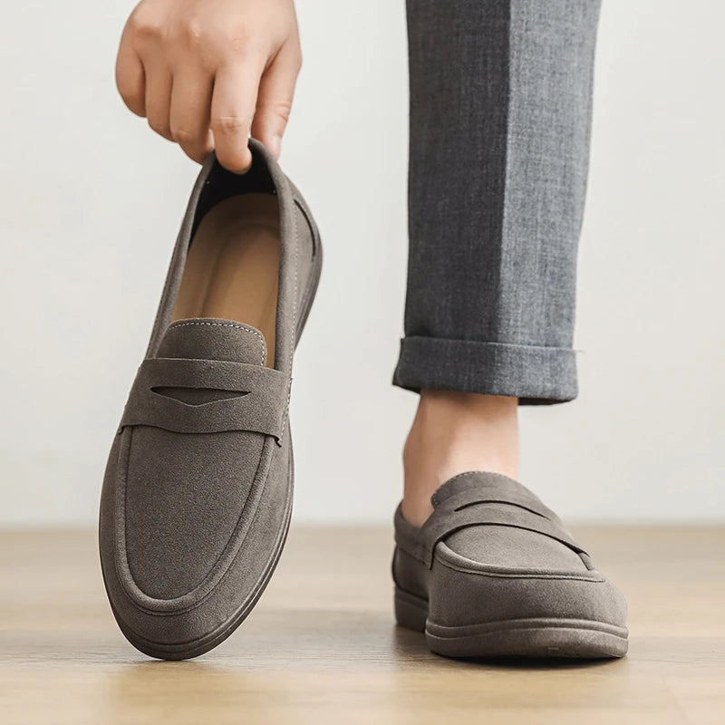 Mäns Slip On Loafers Preppy Stil 0