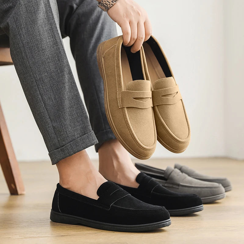 Mäns Slip On Loafers Preppy Stil 5