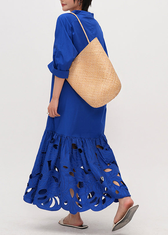 Maxi Klänning Dam Broderad Lång Längd Loose Fit 2