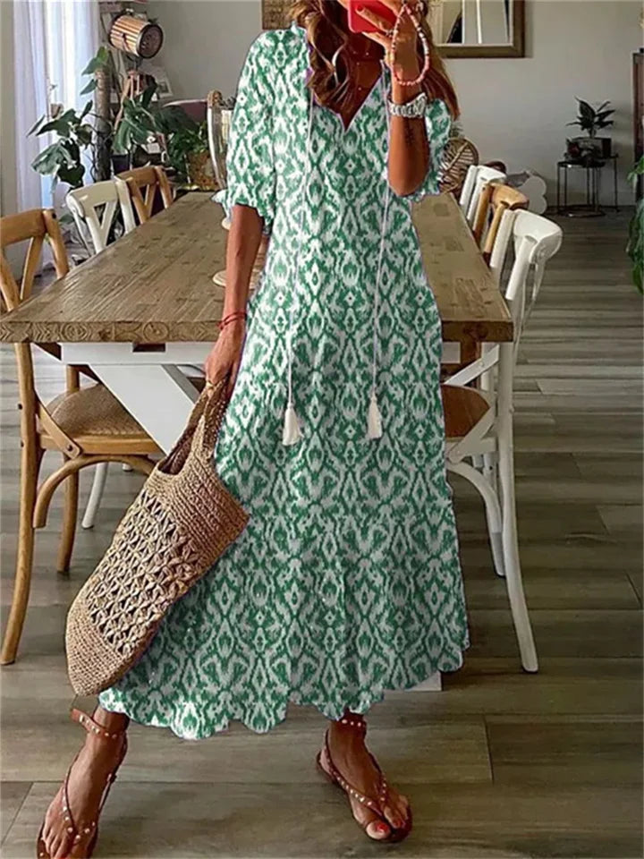 Maxiklänning Dam Långt Sommarstil Luftig Design 2