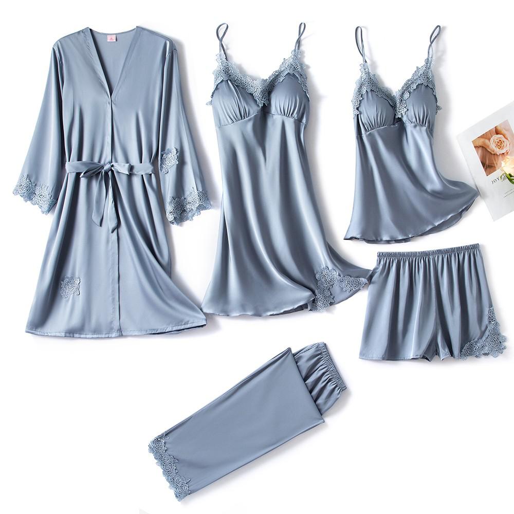 Mjukt sidenpyjamaset 8