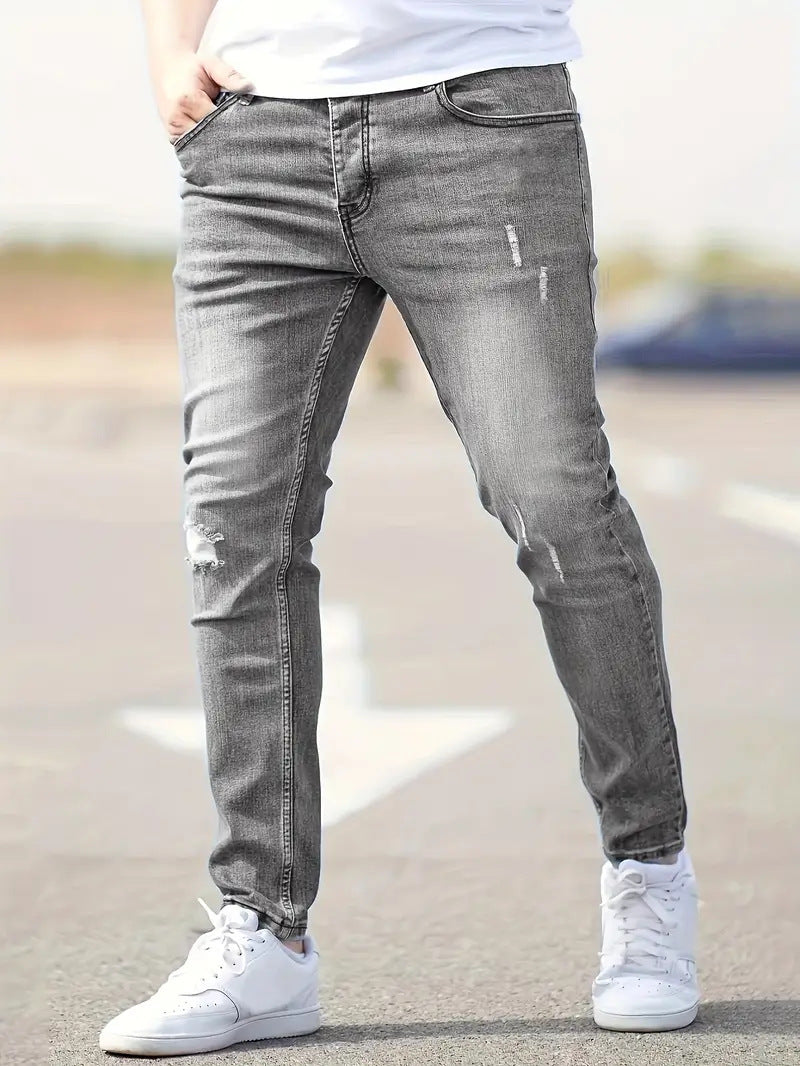 Herr Jeans Trasiga Stretch Modern Stil