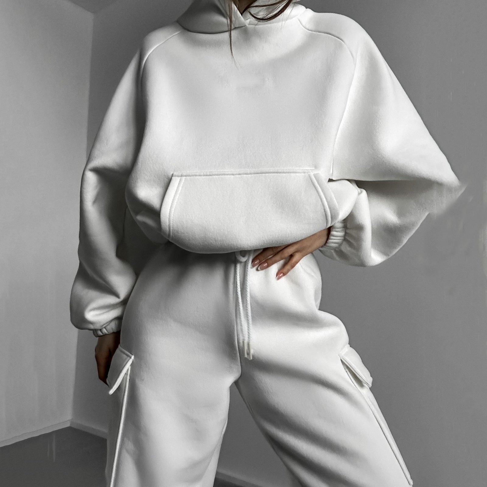 Dam Träningsdräkt Modern Bomull med Elastiskt Midjeband 2