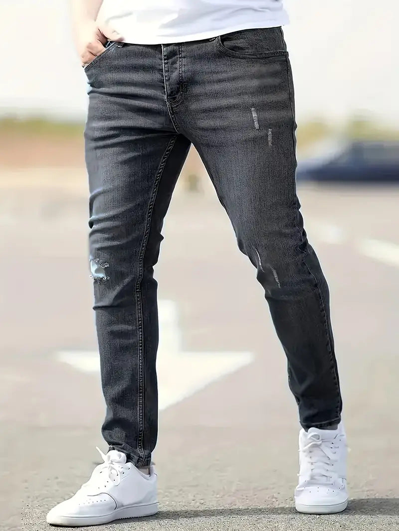 Herr Jeans Trasiga Stretch Modern Stil