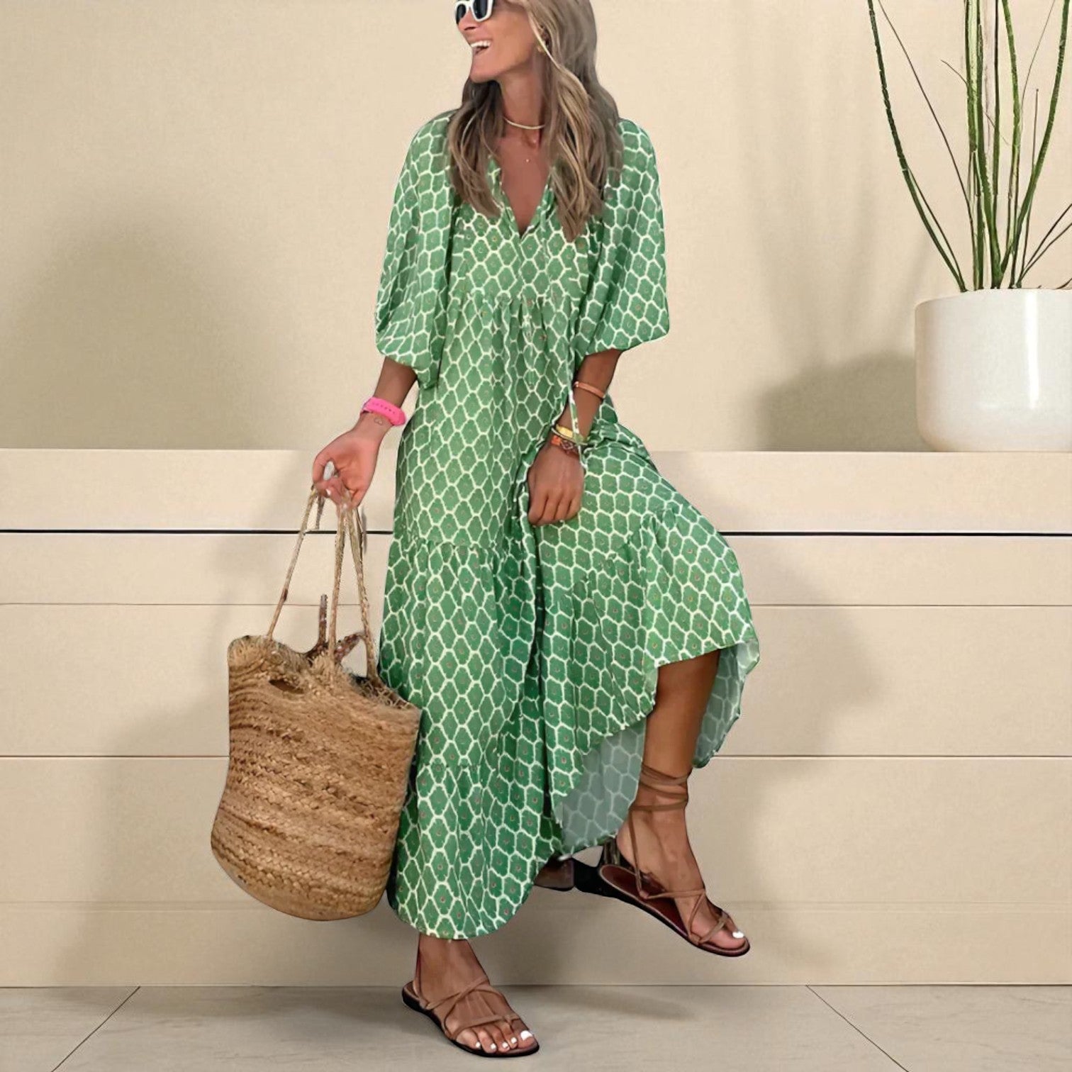 Damklänning Trendig Långärmad Sommarstil