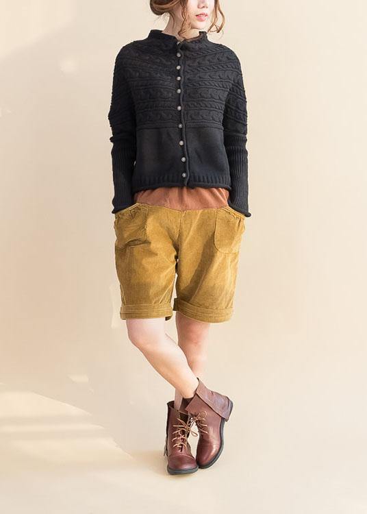 Oversized Stickad Kofta för Damer med Knappstängning 2