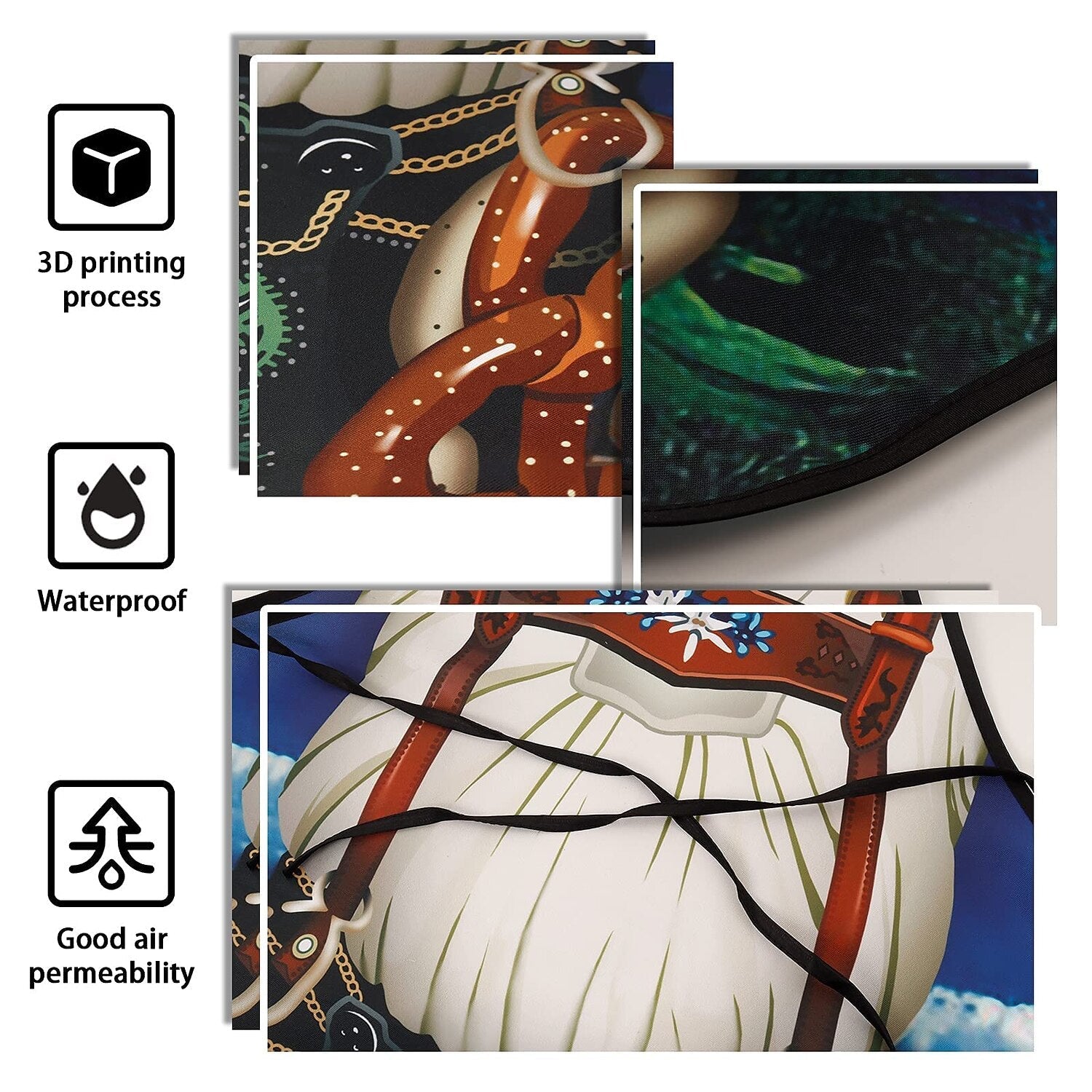 Par Schürzen Trachtenstil Dirndl Lederhosen Design Justerbar Slitstark Tyg 5