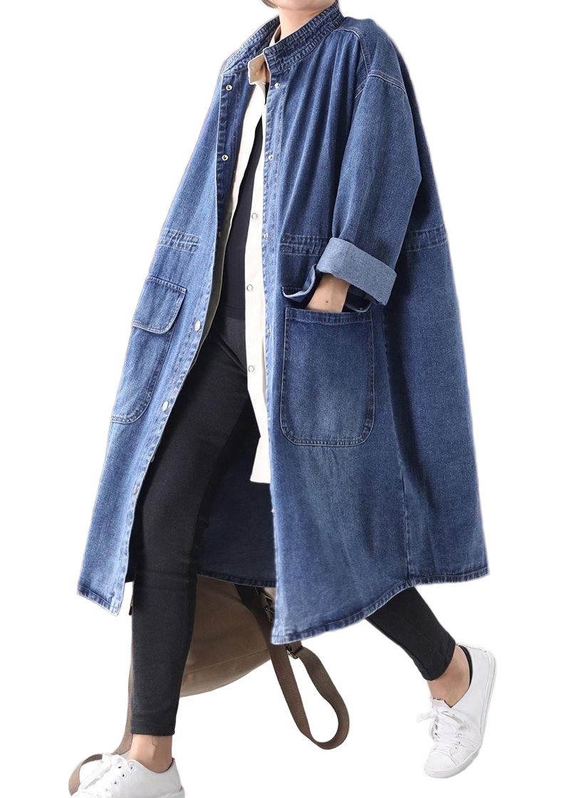 Plus Size Box Coat med Ståkrage och Dragsko 0