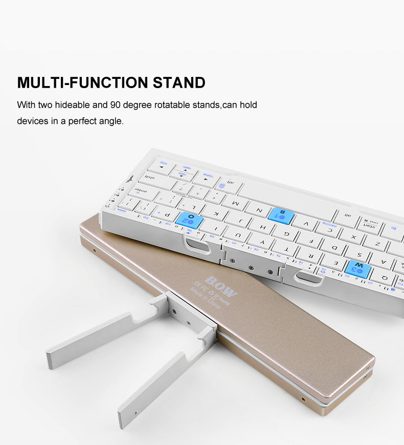 Ergonomiskt Trådlöst Tangentbord för Smartphone och Surfplatta, Kompakt Design-2