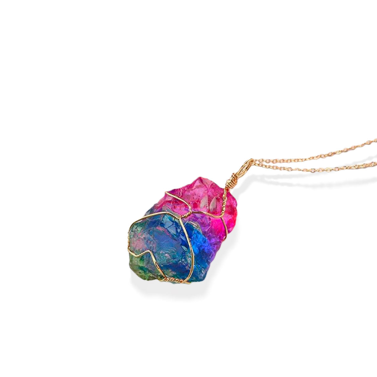 Regnbågskvarts halsband