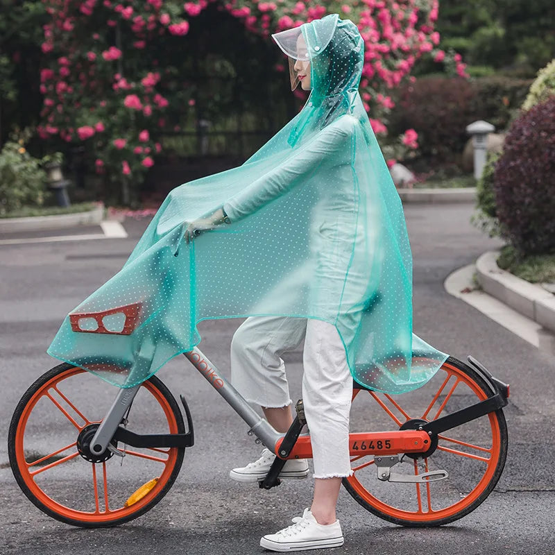 Regnponcho för Cykel och Motorcykel, Transparent, Vindskyddande 2