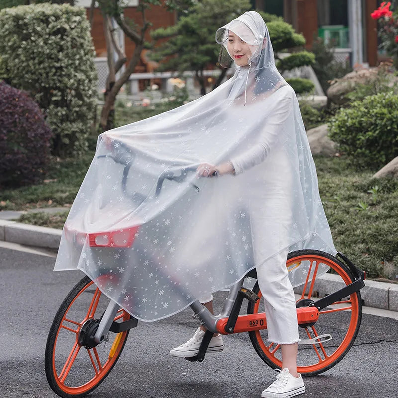 Regnponcho för Cykel och Motorcykel, Transparent, Vindskyddande 5
