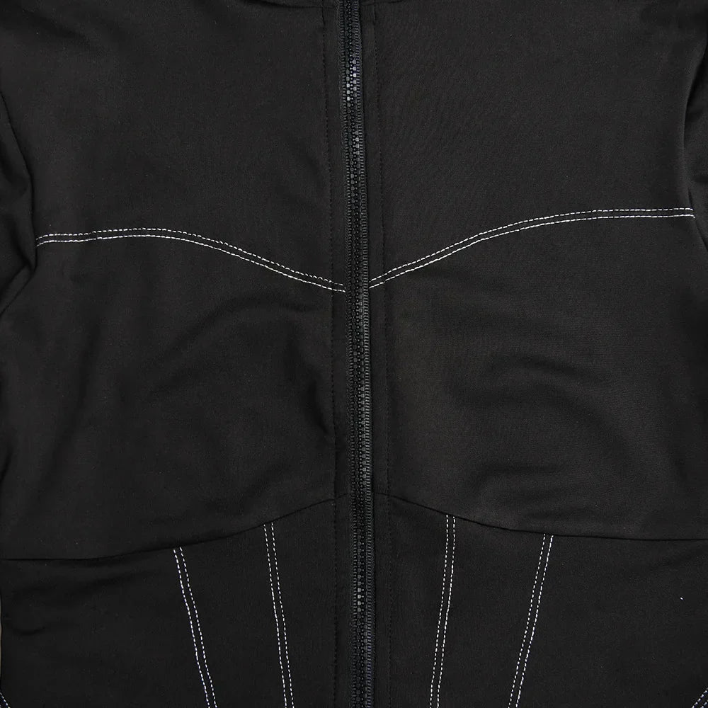 Dam Jumpsuit Bodycon O-hals Långa Ärmar Polyester Spandex-3