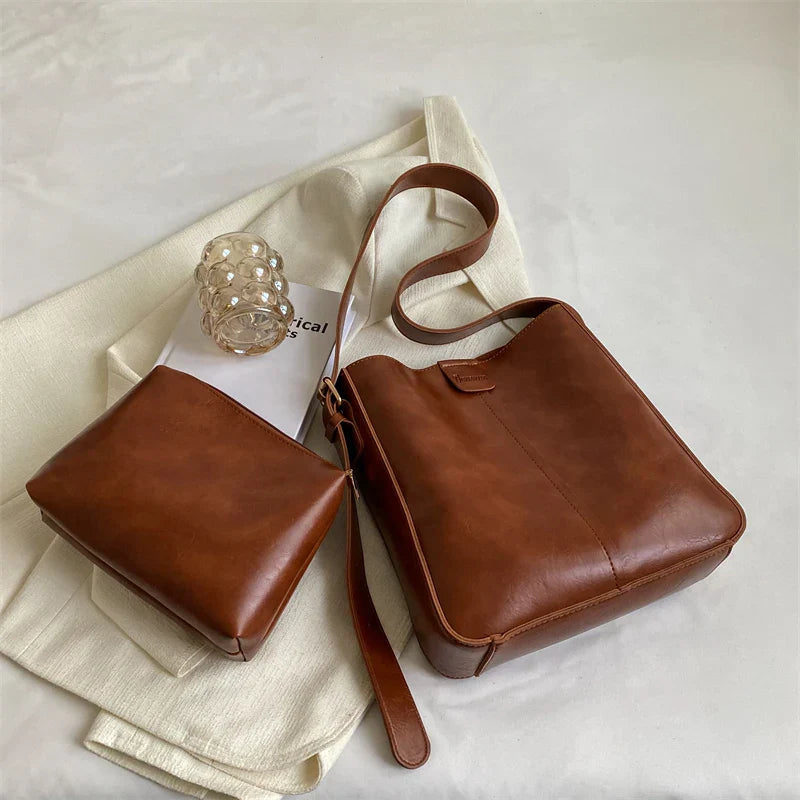 Dam Axelväska Vintage Chic Skinn 3