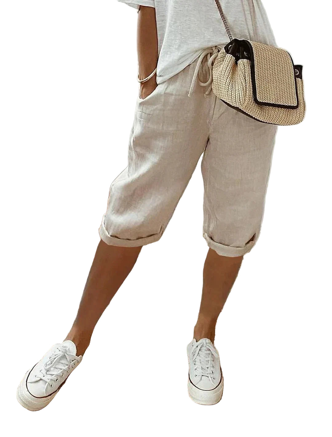 Variant image for Dam Linnebyxor Elegant Sommarstil 100% Linne-11