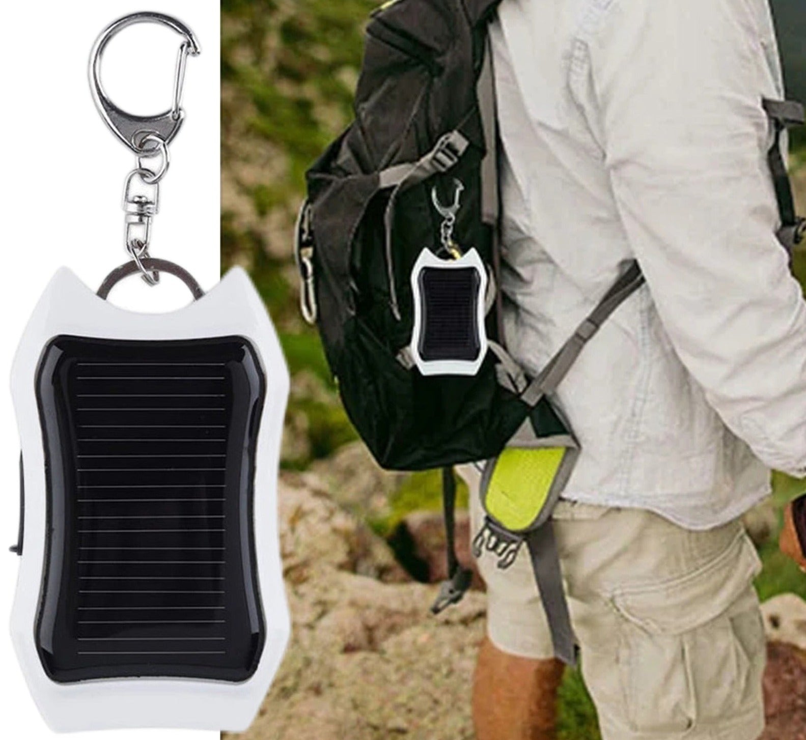 Solcellsficklampa Power Bank Nyckelring
