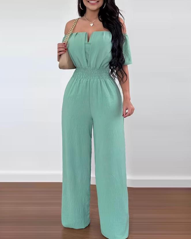 Variant image for Dam Jumpsuit Off-Shoulder Elegant Polyester med Veckade Detaljer-13