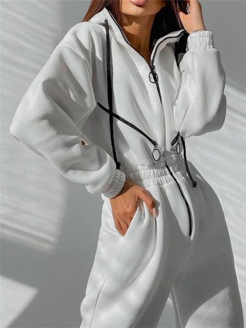 Variant image for Dam Jumpsuit Med Huva Avslappnad Bomull Polyester-31