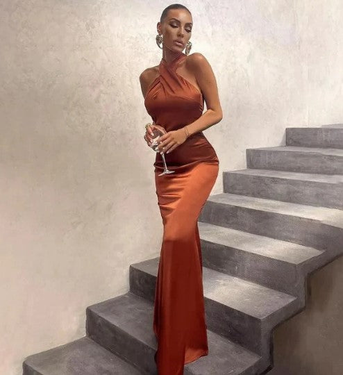 Variant image for Dam Maxiklänning Satin Elegant Stil-1