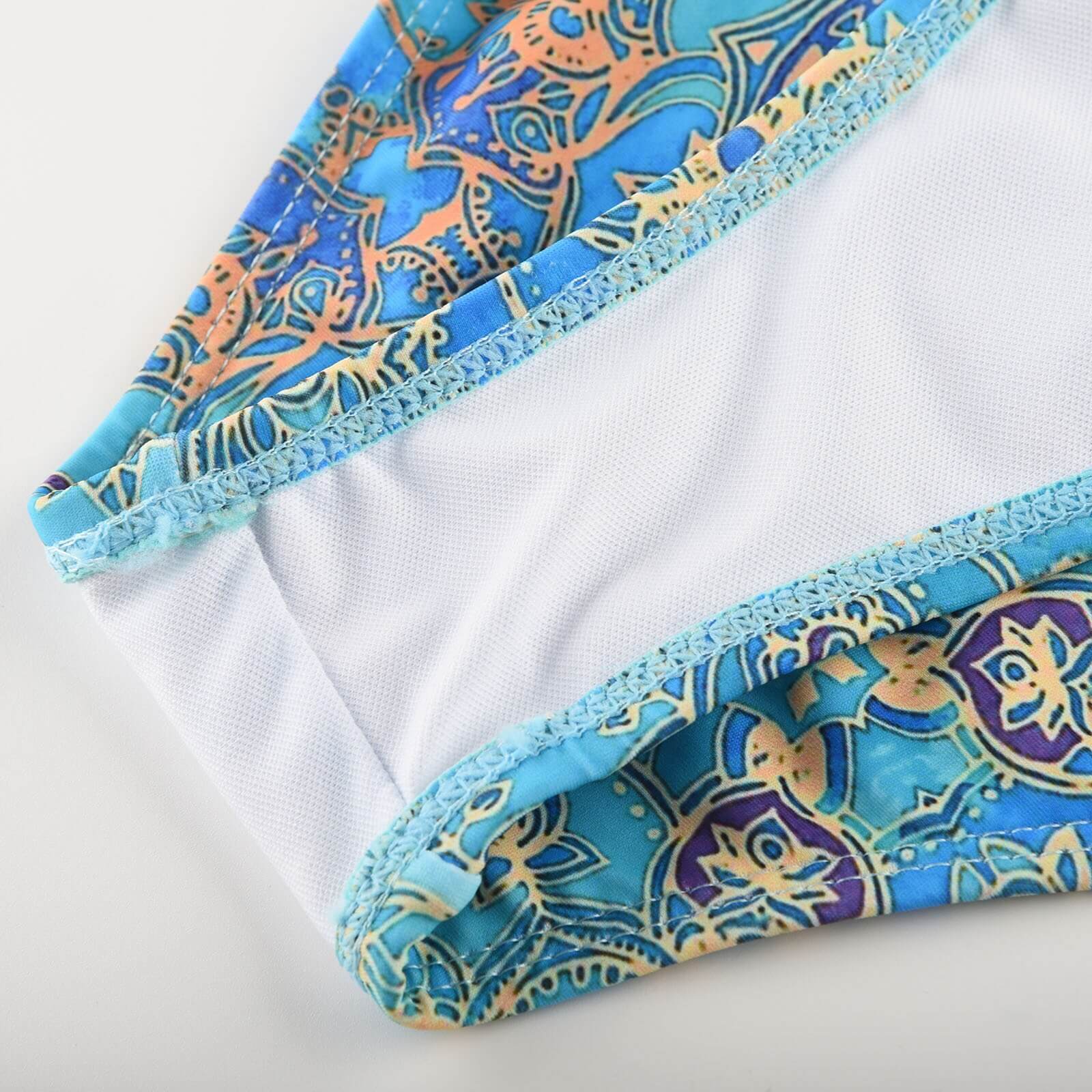 Bikini Dam | Tvådelad Baddräkt | Vadderad Överdel med Stöd | Hög Midja | Sommarstrand