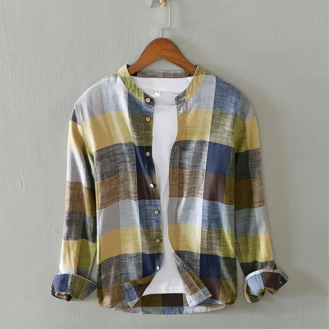 Variant image for Herrskjorta Rutig Tidlös Design i Bomull och Linne-19