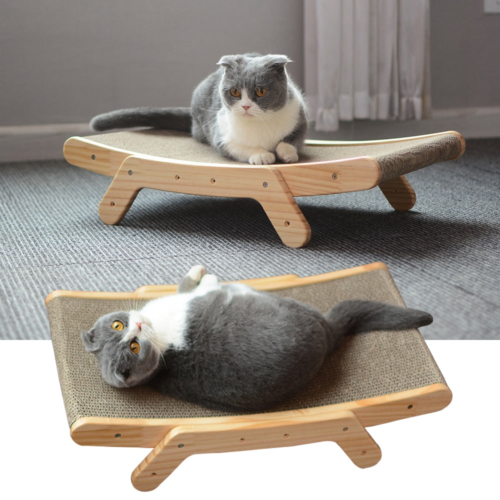 Wooden Cat Scratcher Bed