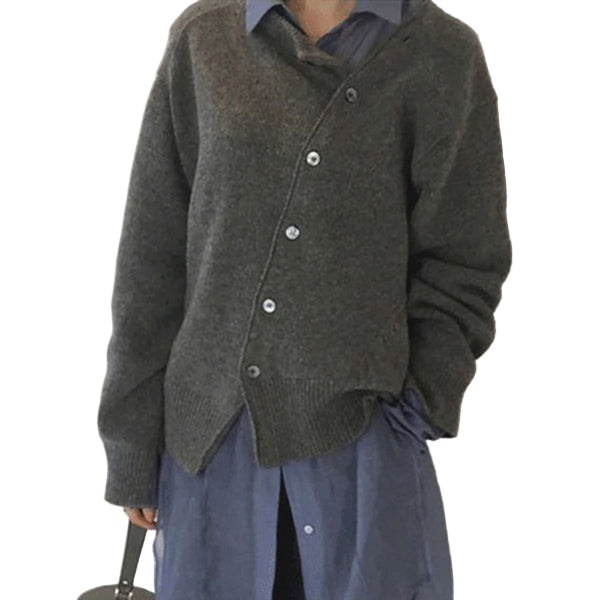 Stickad Dam Tröja i Kashmir med Rund Halsringning 2