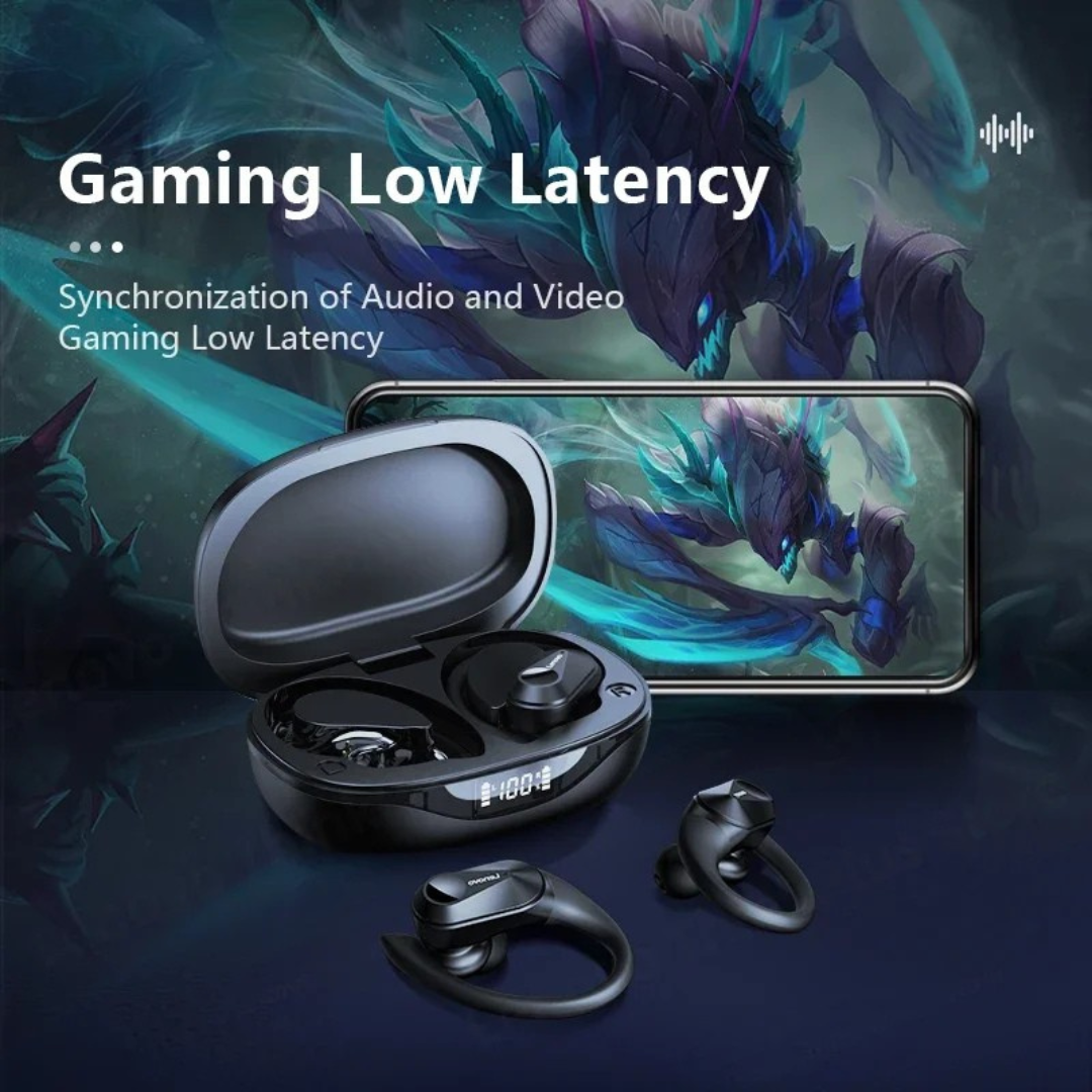 Trådlösa Hörlurar In Ear Sport med Bluetooth V5.3 och LED-Display