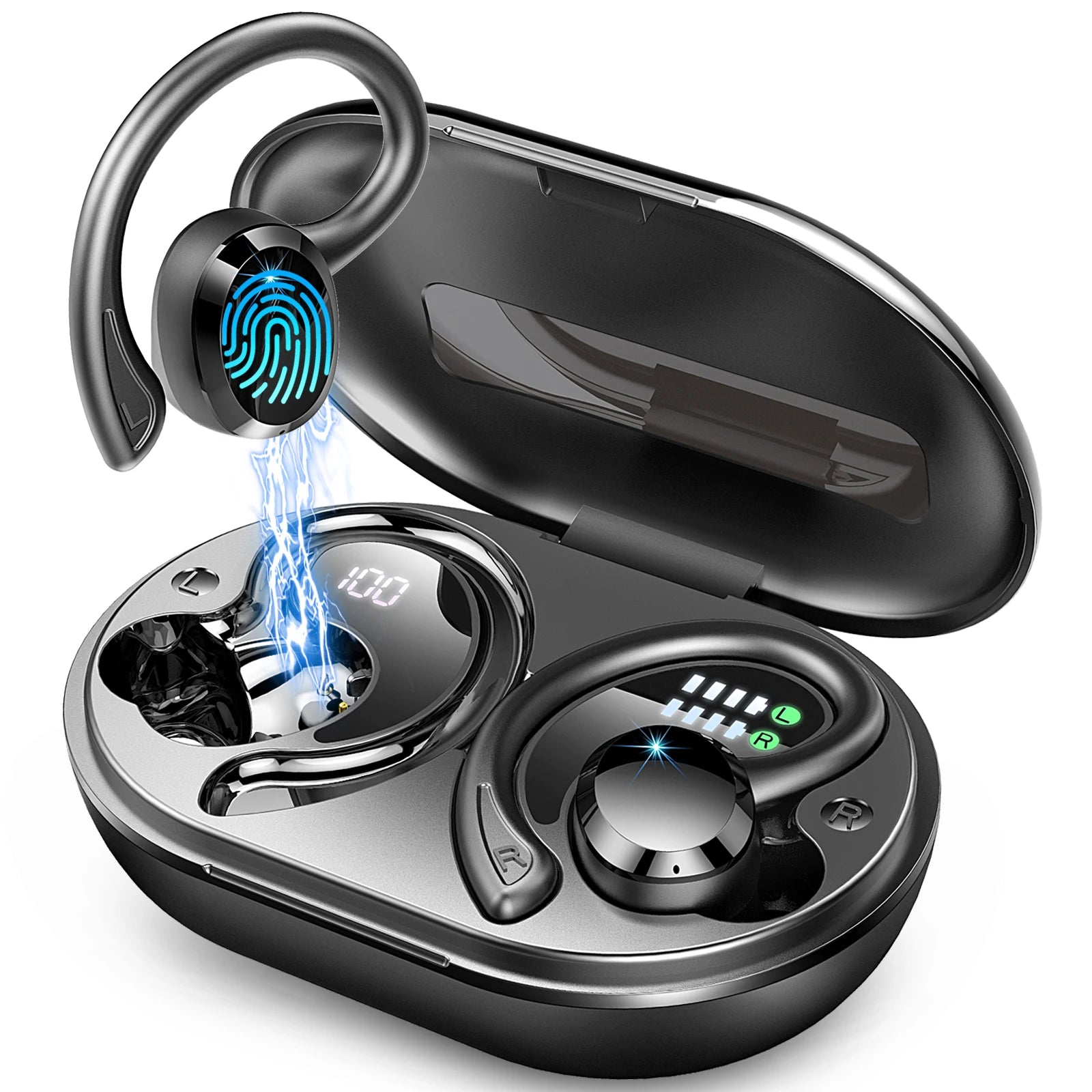 Trådlösa Hörlurar In Ear Sport med Bulleravbrott och Vattentålig Design 0