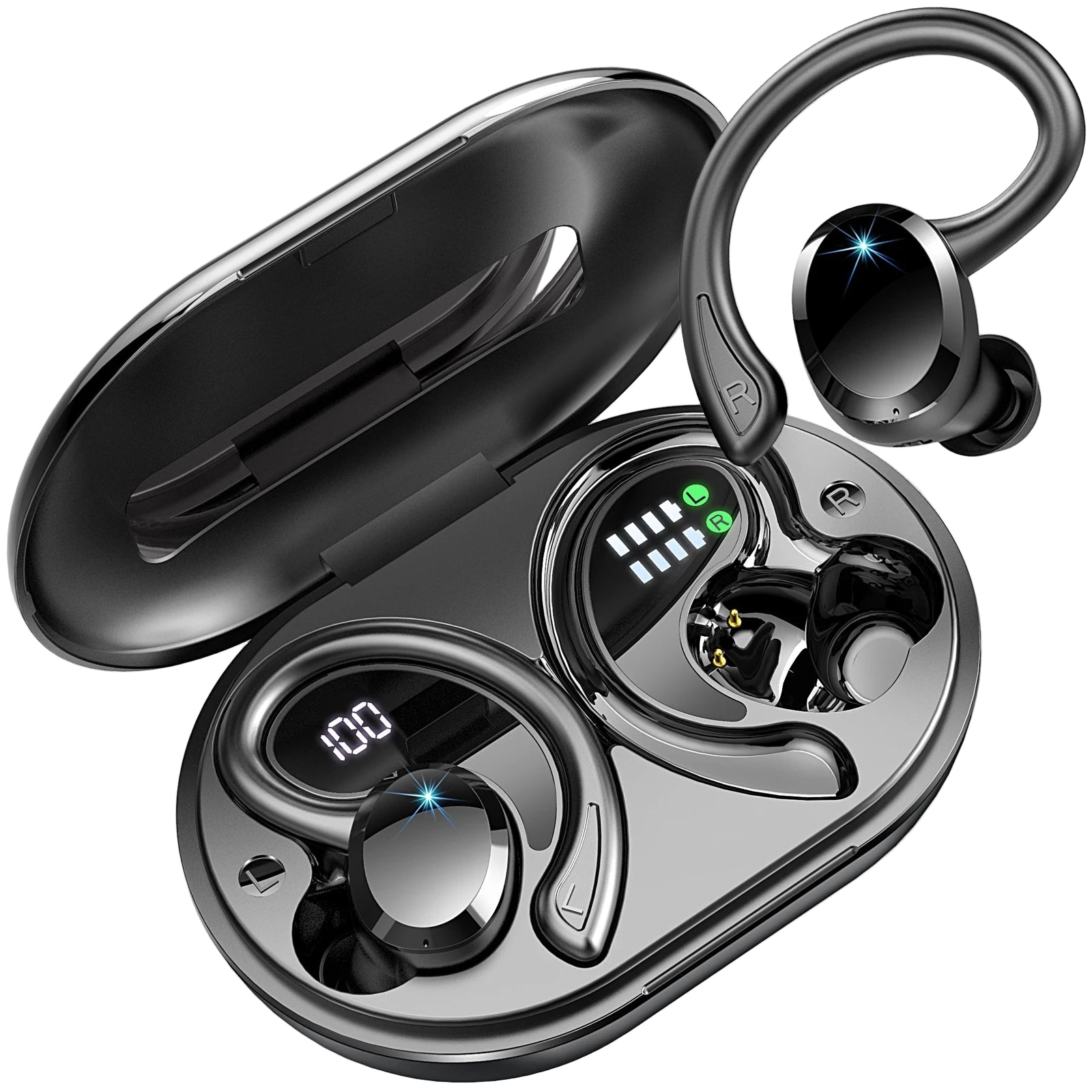 Trådlösa Hörlurar In Ear Vattentåliga för Sport och Träning Bluetooth 5.3 0