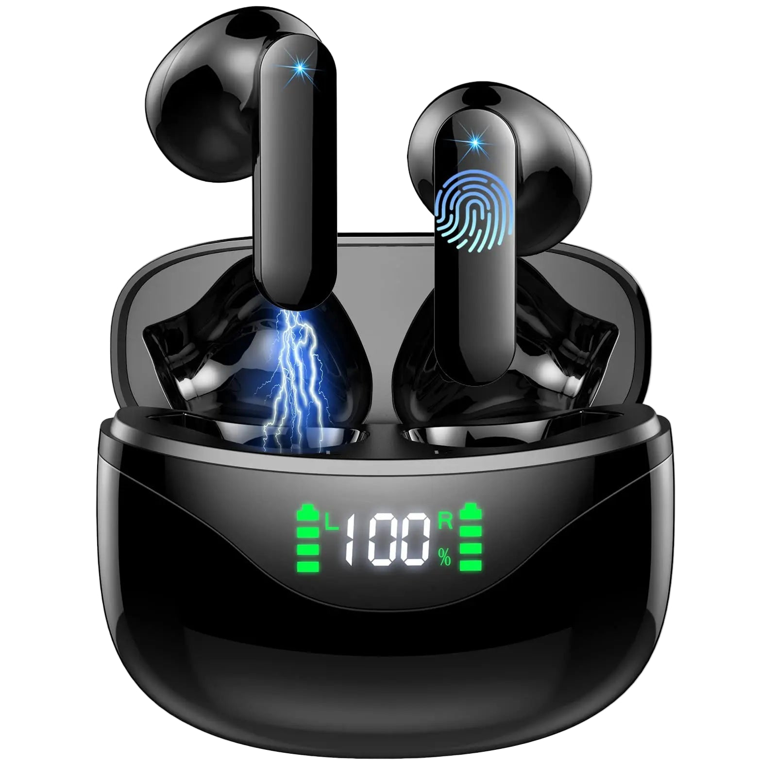 Trådlösa Hörlurar In Ear med Brusreducering och LED-Display 0