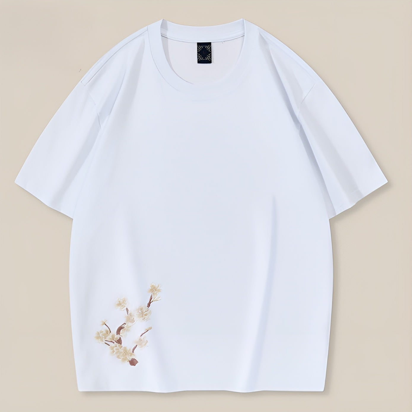 Unisex T-shirt med broderad Sakura-design 1