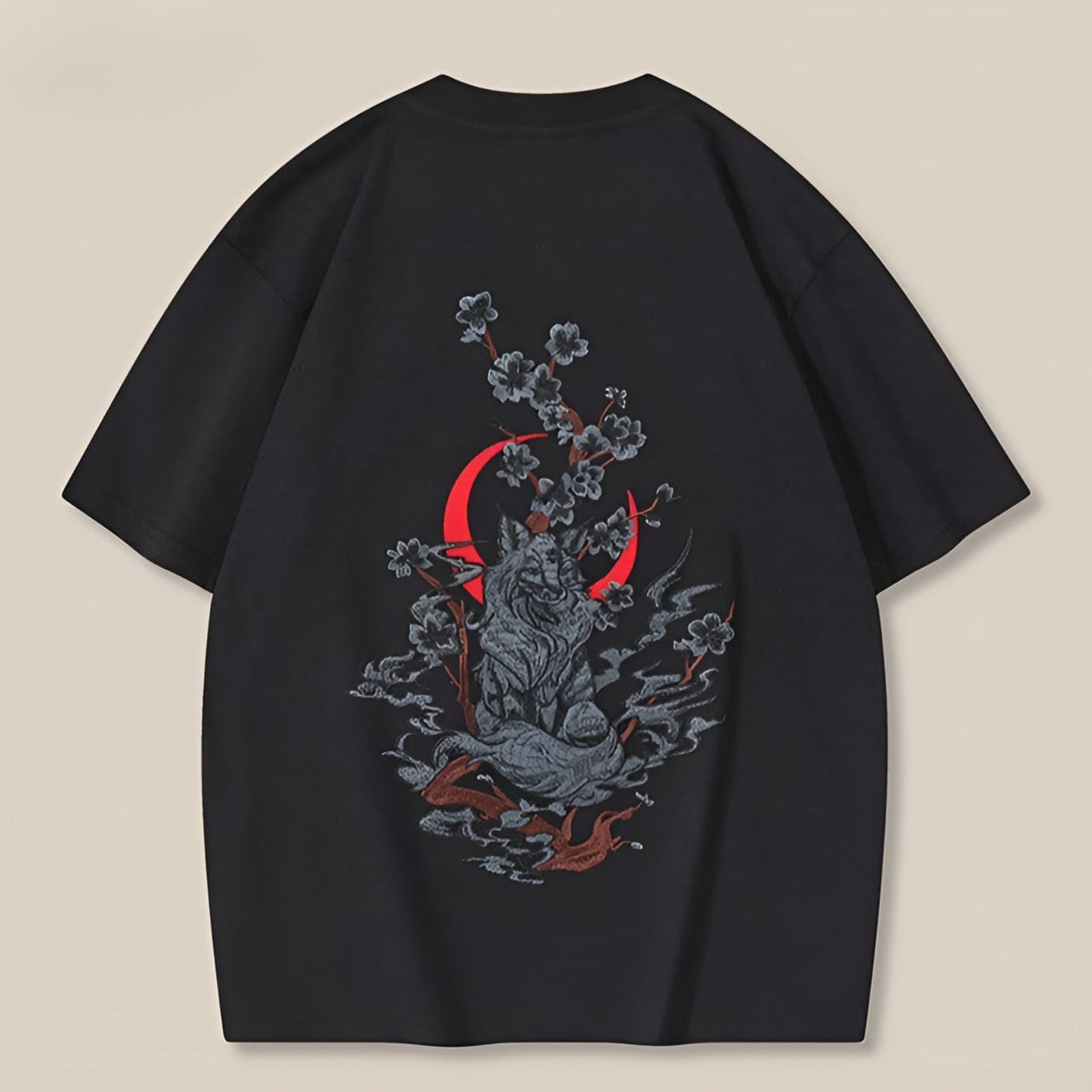 Unisex T-shirt med broderad Sakura-design 2