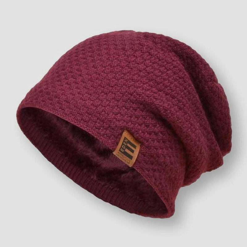 Unisex Vinter Beanie med Våffelstickat Mönster 3