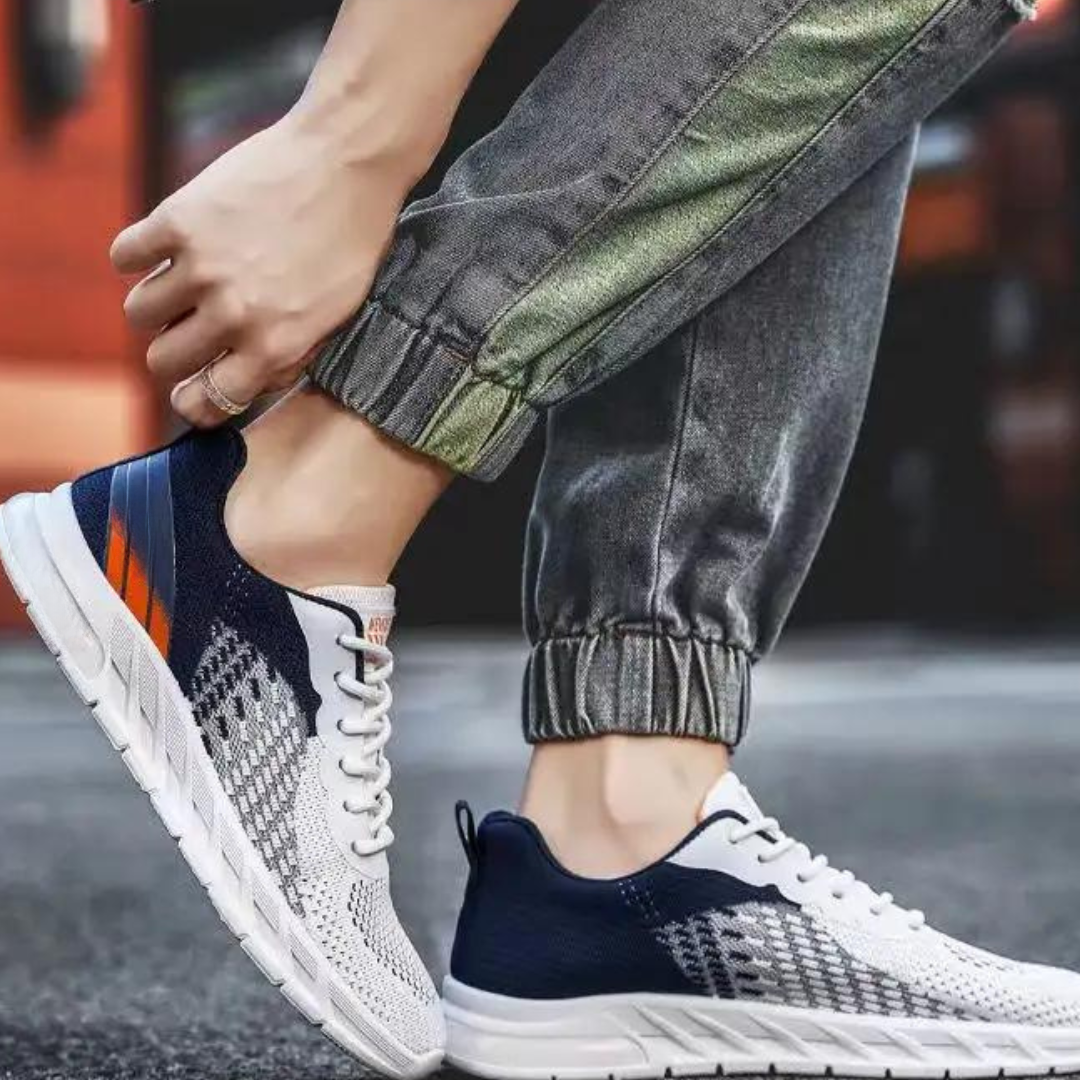 Andningsaktiva stickade sportskor för män