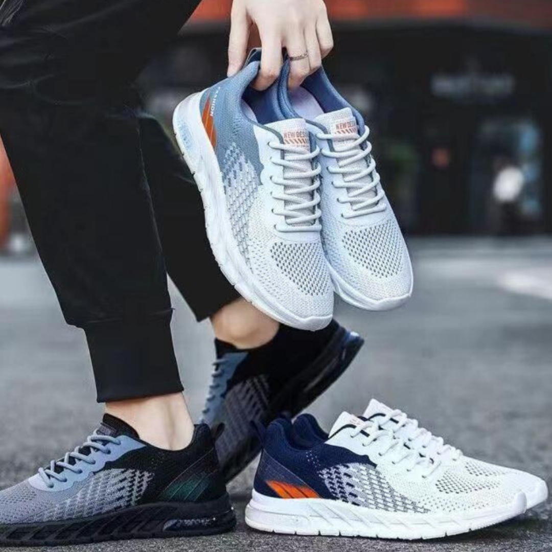 Andningsaktiva stickade sportskor för män