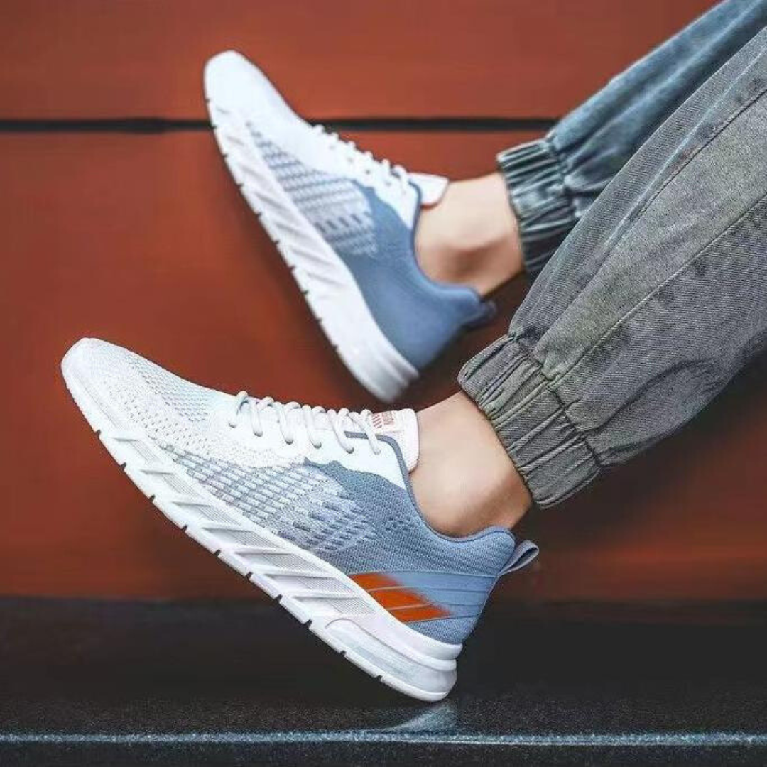 Andningsaktiva stickade sportskor för män