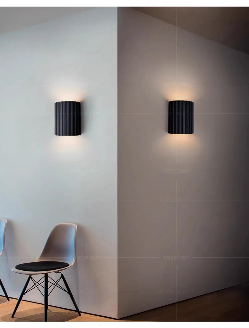 Vägglampa Svart Modern LED Design För Inomhusbruk 8