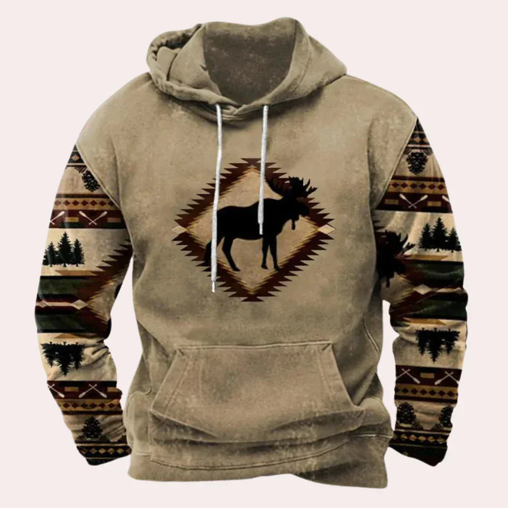 Herrar Huvtröja Casual Mjuk Bomull Polyester-1