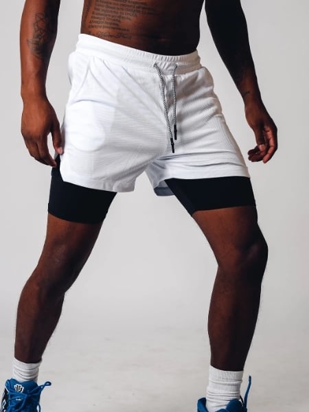 Herrar Sportshorts 2-i-1 Fuktdränerande Polyester 4
